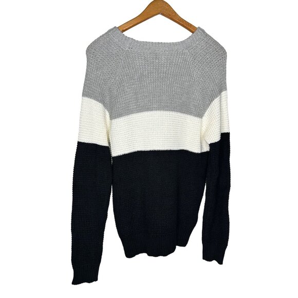 Le Tigre Mens Colorblock Sweater Embroidered Logo Crewneck Knit Sizes Small - XL - Picture 3 of 13